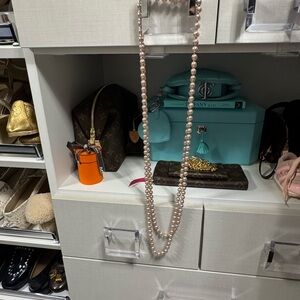henri bendel Pink Pearl Long Strand Necklace